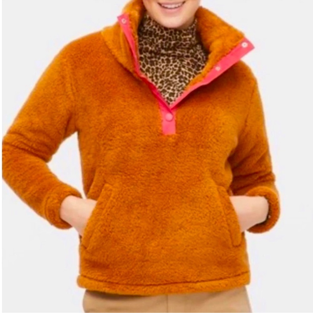 J.Crew Polartec Sherpa Fleece Half-Snap Pullover Jacket Size S